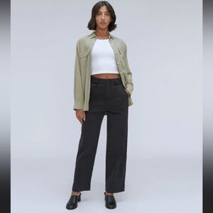 Everlane The Organic Wide Leg Pant Size 4 In Black